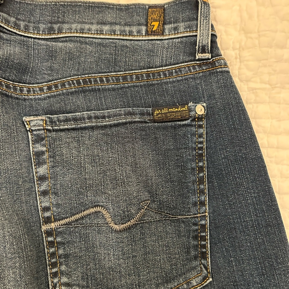 7 For All Mankind High Rise Blue Jeans - Picture 5 of 5